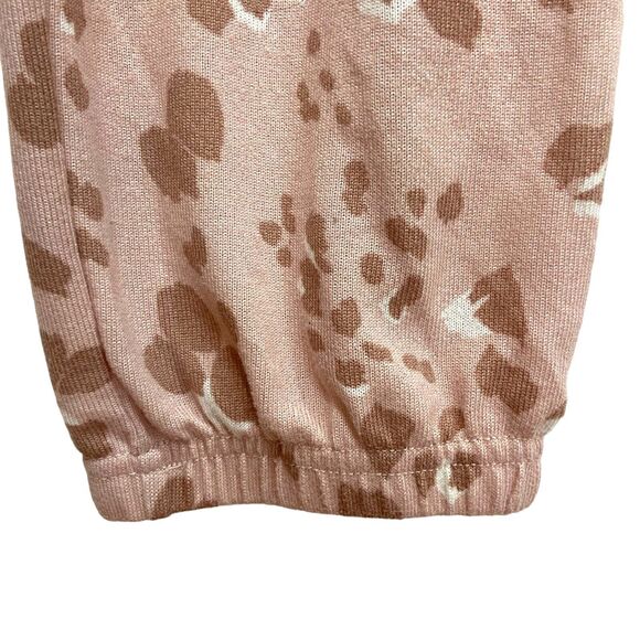 Como Blu Blush Pink Animal Print Top & Pant Lounge Pajama Set Women's Size L - Picture 9 of 13